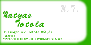 matyas totola business card