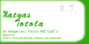 matyas totola business card